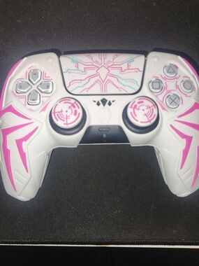 White & Pink Wireless Gaming Controller - Custom Design
